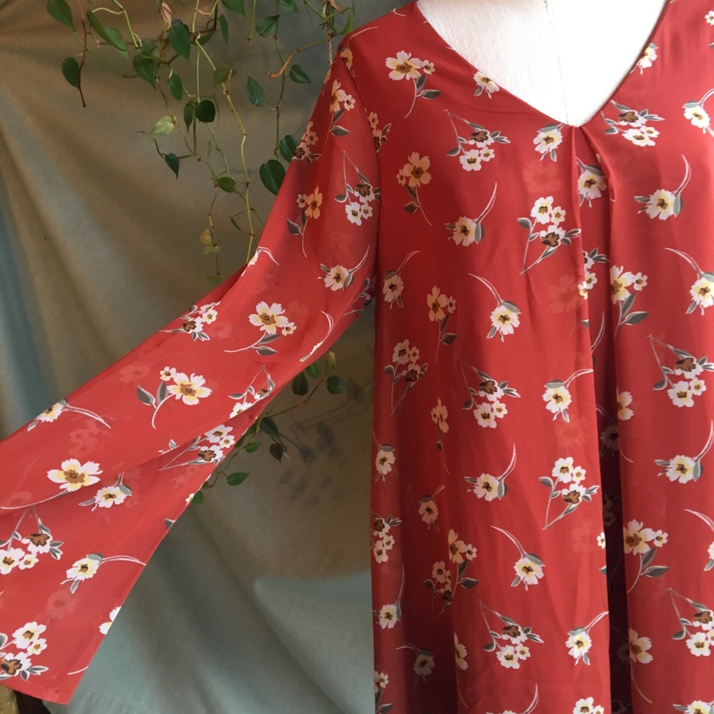 BRIGITTE BAILEY Open Back Dress Bell Sleeves